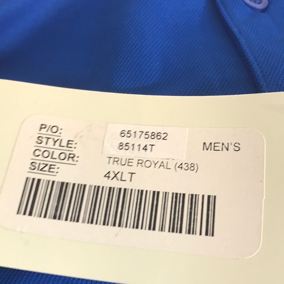 Shirt for men’s tall color true royal size 4XLT - Picture 8 of 8